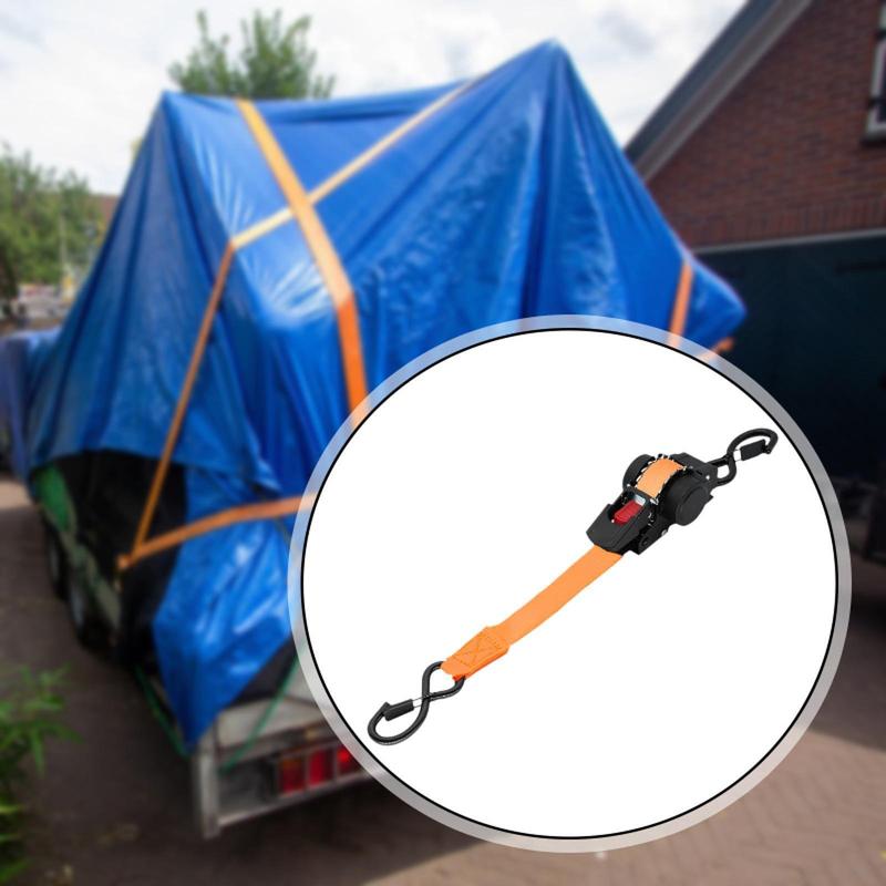 Portable Retractable Ratchet Strap High Strength Cable Strap Luggage Packing Belts for Cargo Trailer Motorcycle
