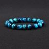 Blue Tiger's Eye Stone Men's Bracelet - Single Strand Cat's Eye Natural Hawk's Eye Stone.