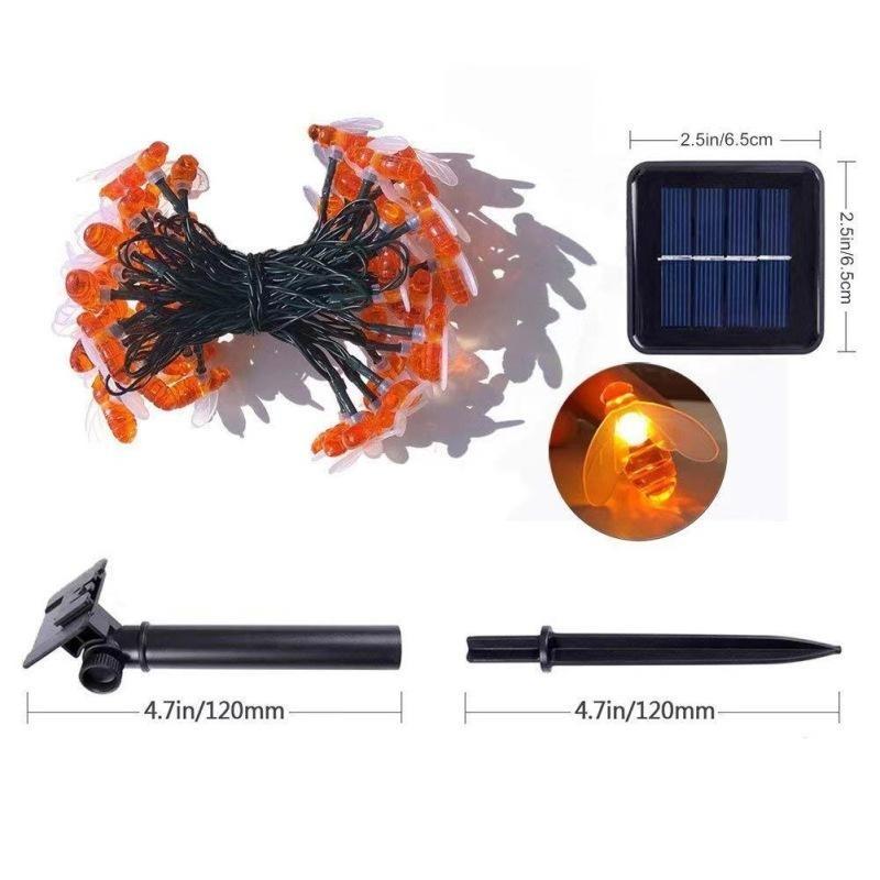 10M Solar Outdoor Cute Honey Lamp String Fairy Fairy Tale Copper Wire Lamp Garden Lawn Plant Decoration Courtyard Party Holiday Wedding Decoration