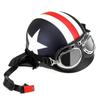 Half Open Face Motorcycle Helmet with Goggles Visor Scarf Biker Scooter Touring Helmet 25-26