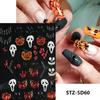 Hot selling nail art stickers ins halloween skull spider bone pumpkin nail sticker nail