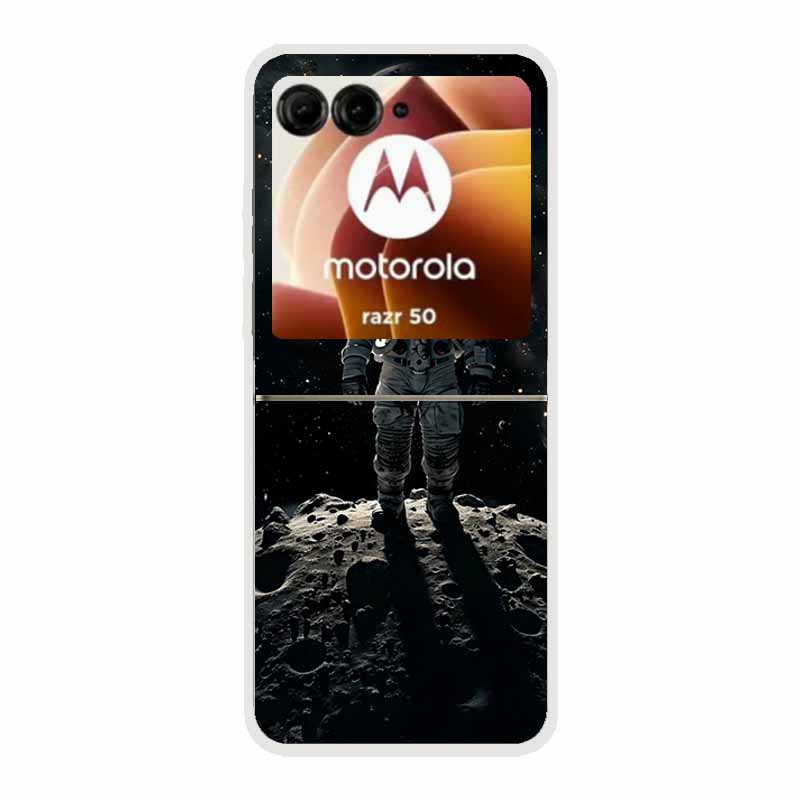 For Moto Razr 50 Case Clear Plastic Hard Painted Space Transparent Phone Covers for Motorola Razr 60 50 Coque Razr 2024 PC Cases