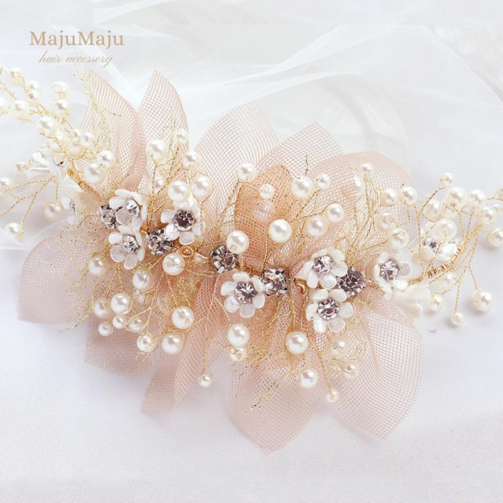 Hair Accessories Piano Recital Head Dress Girls Children Handmade Arrangement Hair Ornament [MajuMaju] (A) (PHC40-B)