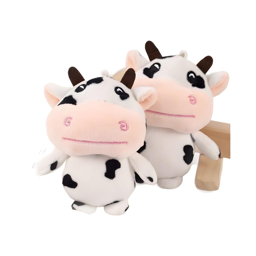 Charming Miniature Cow Plush Keychain Soft And Cuddly Gift For Weddings And Events