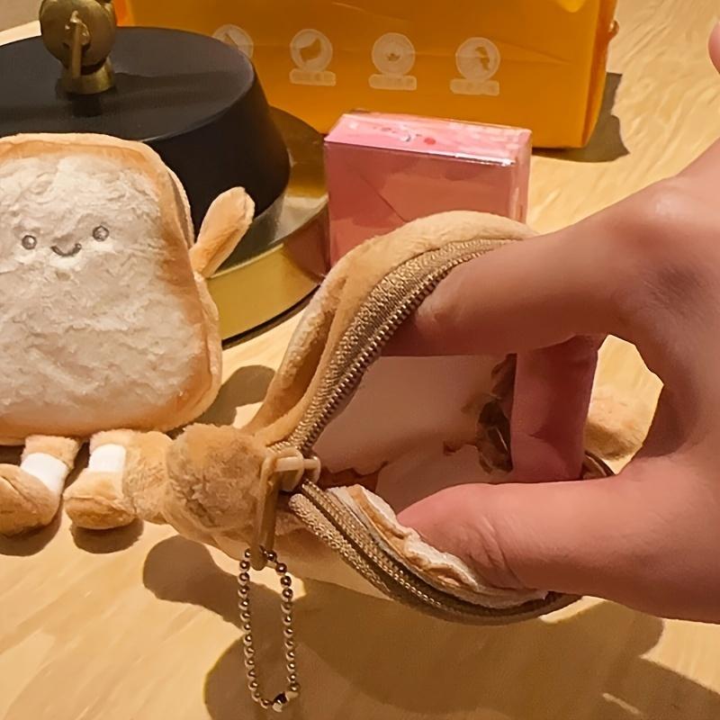 1/2pcs Toast Coin Purse Cartoon Cute Portable Earphone Bag Creative Small Storage Bag