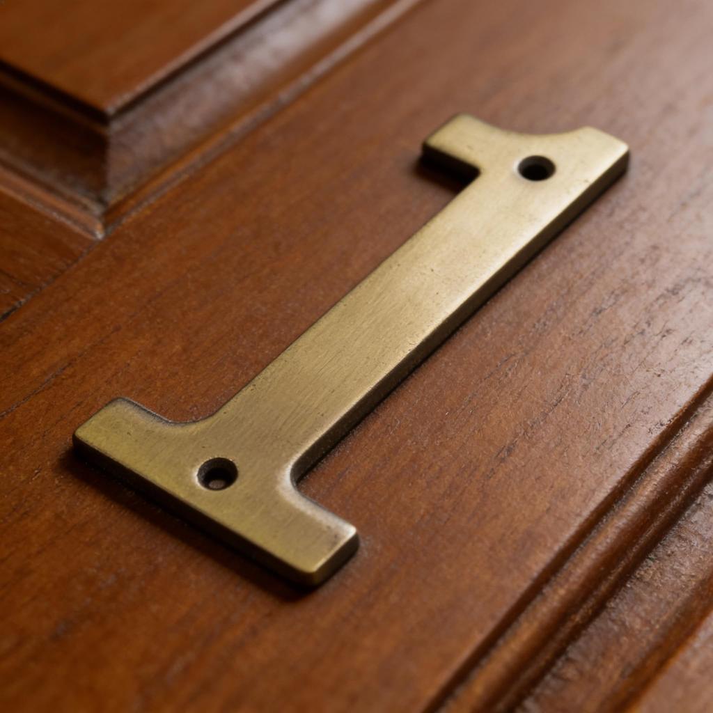 Solid Brass House Number Sign, 2.75 Inch (70mm) Metal Address Plaque for Mailbox, Apartment, Exterior Door, Number 8
