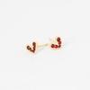 JUDY AND PAUL [14K GOLD] Ruby Red Crystal Heart Yellow Gold Earrings