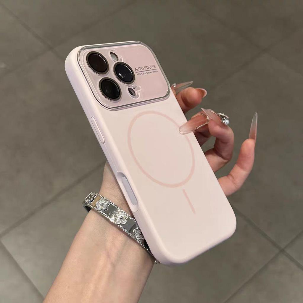 Magnetic Liquid Silicone iPhone Case: Compatible with Apple 17, Enhanced Aesthetics, Large Window Design.