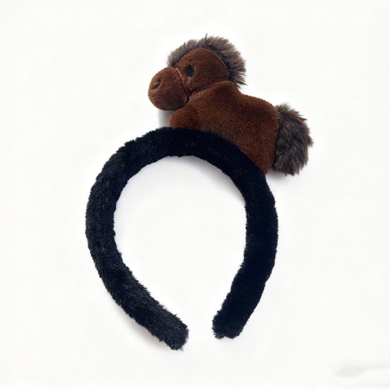 Cute Pony Plush Headband Year Of The Horse Hair Accessories Face Washing Makeup Photo Props Children'S Hair Acc