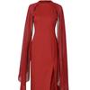 Womens Size Plus Chiffon Mosaic Dress Long Dress Atmosphere Dress Fan Female