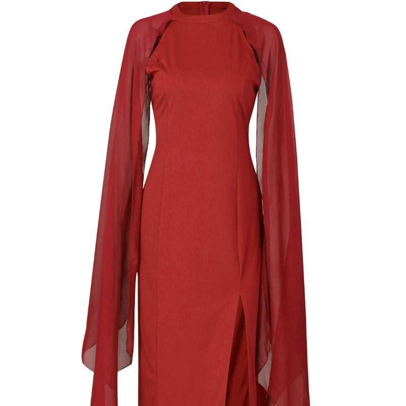 Womens Size Plus Chiffon Mosaic Dress Long Dress Atmosphere Dress Fan Female