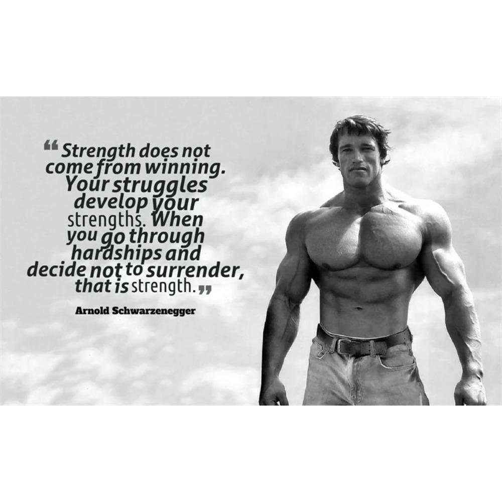 Poster Posa Arnold Schwarzenegger Bodybuilding Palestra Fitness Stampe Sportive Citazione Ispiratrice Pittura su Tela Decorazione Murale