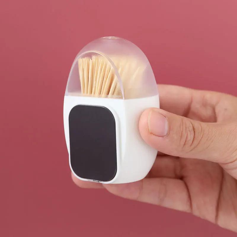 Egg Magnet Toothpick Box Kitchen Restaurant Toothpick Storage Container Nordic Portable Toothpick Jar Refrigerator Sticker Decor