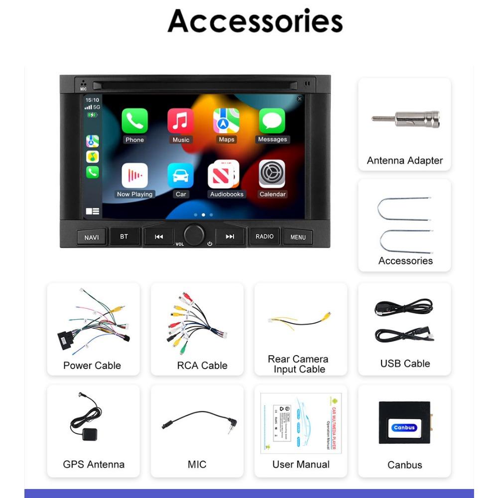 7 tums bilradio Android för Peugeot 3008 5008 2010-2016 Auto Multimedia Stereo Navigation 1+32GB