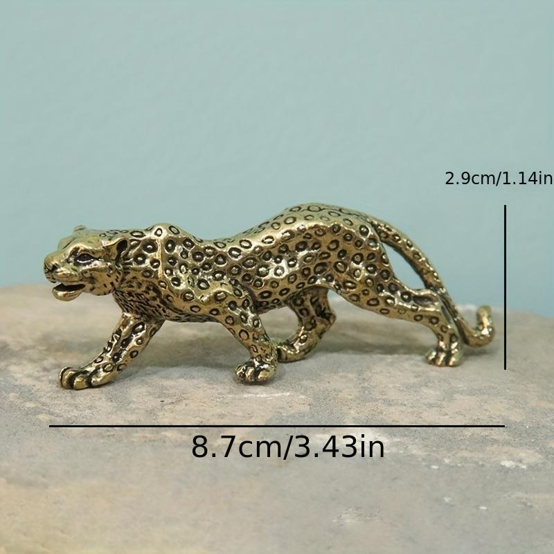 1 Stück Geld Leopard Messing Ornament, Kreative Vintage Stil Schreibtischdekoration, Reines Messing Gefertigt Altes Reiseandenken, Gepardenform Geschenk Dekoration Ornament