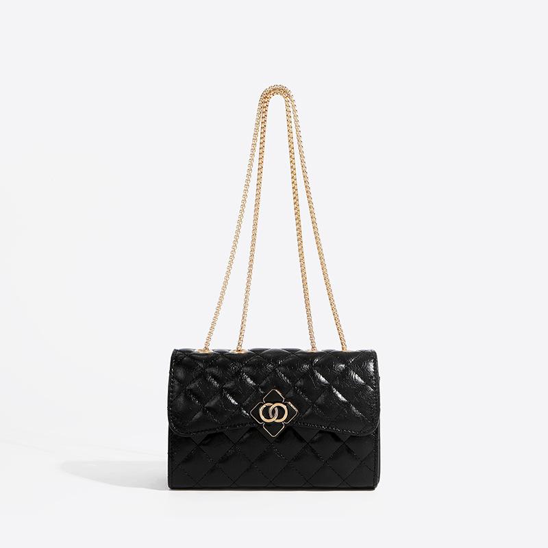 

Rhombus chain small square bag new high-grade texture shoulder messenger bag bag women чёрный