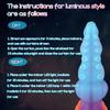 Luminous Monster Dildo Wearable Anal Plug Huge Penis Alien Anal Dildo Masturbator Butt Plug Dilator Sex Toys Vaginal Clitoral Anal Stimulation Unisex