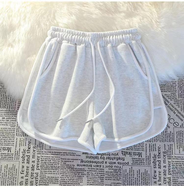 

Женские повседневные шорты большого размера с широкими штанинами - Петит, Свободные, Универсальные и Стройнящие 3XL (145-160 jin) светло-серый