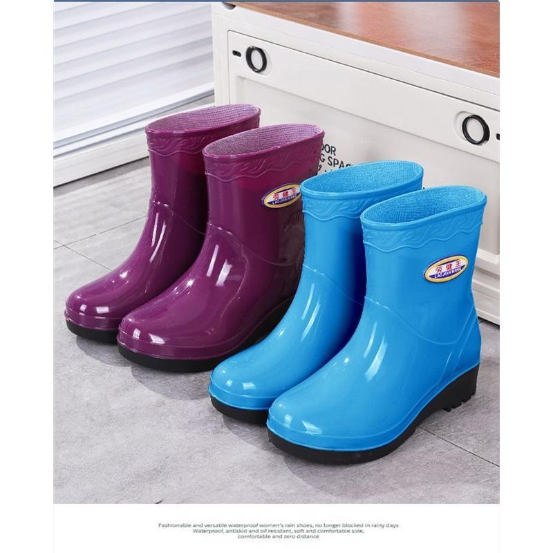 Damen Modische Bequeme Rutschfeste Wasserdichte Zwischensohle Regenschuhe Gummischuhe