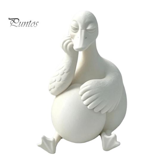 Funny Gifts for Colleagues Daydreaming Duck Figurine, Minimalist Holding An Egg Sculpture, Resin Matte Statues Animal Statue, Creative Desktop