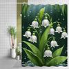 Fresh orchid pattern Shower Curtain Washable Dirt-Resistant Shower Head waterproof Polyester Bath Curtain For Home Decor