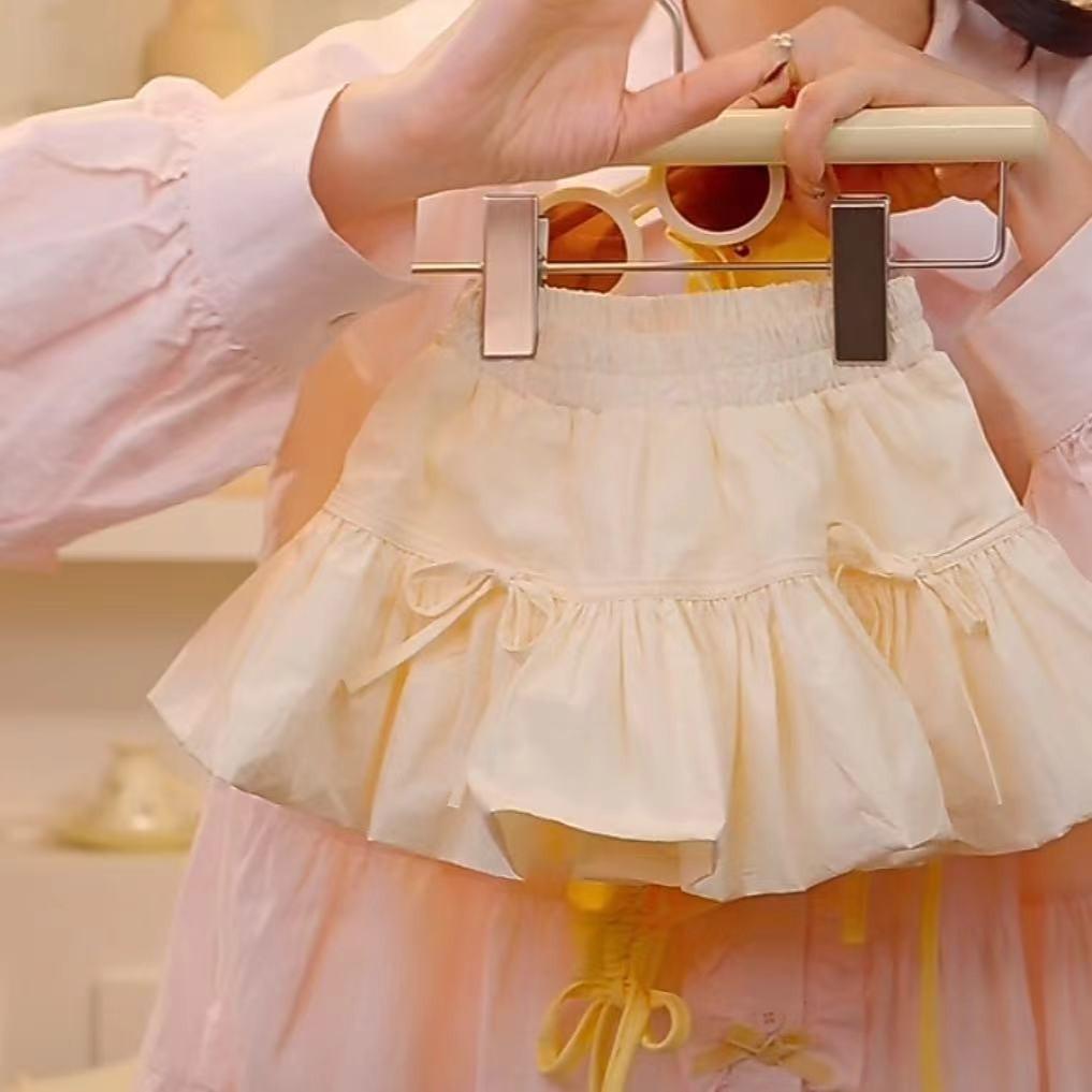 Stylish And Comfortable Summer Dress Set For Girls Featuring Cute Duck T-shirt And Skirt Skirt,130