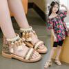 Girls Sandals 2025 New Summer Korean Version of Soft-soled Princess Shoes Ethnic Style Older Children Children Roman Shoes
