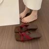 Retro Niche Crossed with Open-toed Slippers for Women's Summer Wear 2cm Small Thick Heels, Not Tired Feet, Beautiful Sandals