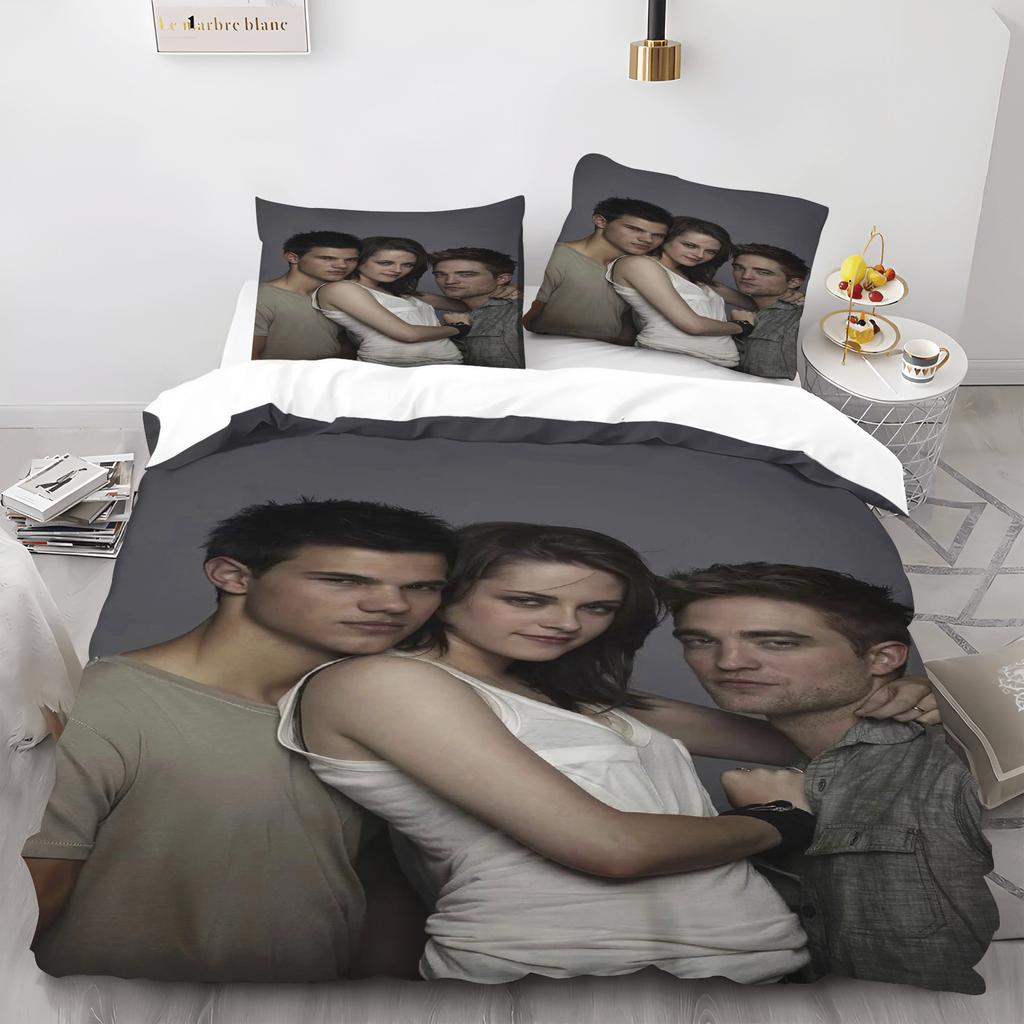 Neuer Film Twilight Bettwäsche-Set Liebe Bettbezug-Set Kissenbezug Film Einzel- Queen- King- Doppelbettgröße Weiche Bettwäsche für Frauen Teenager