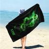 Personalized Green Serpent Magic Beach Towel Microfiber Beach Towel Thin Absorbent for Beach Swimming Yoga Bath Sports. 0910323