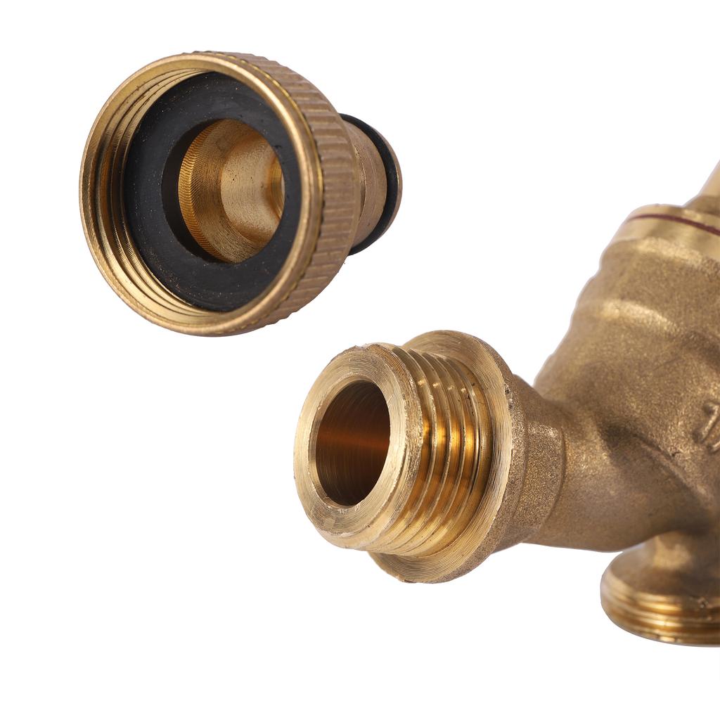 IBC Brass Faucet S60X6 IBC Tank Adapter G1/2" Tank Faucet Valve Tool with Ball Valve for Garden Hose Tank Faucet Valve Faucet