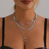 ins sweet cool babes wind pentagram snake chain collarbone chain personality creative star chain necklace