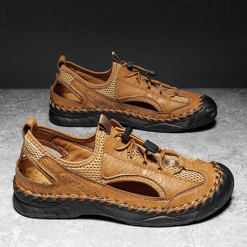 

2024 summer new sandals men s thin breathable mesh outdoor sports and leisure shoes trendy versatile handmade shoes 38