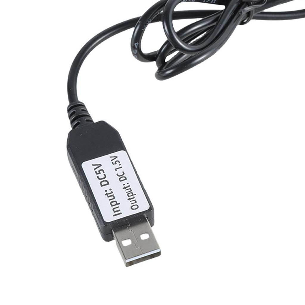 Compact USB 5V to 1.5V 5.5mmx2.1mm DC5521 Plug Charging Cable Power Wire for 1.5V LED Light Watch Toy Clock