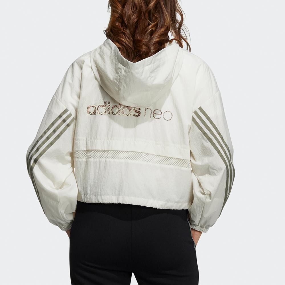 Adidas Neo Aug Wb 3 Casual Sports Short Hooded Jacket Women Jacket Off-White H18598