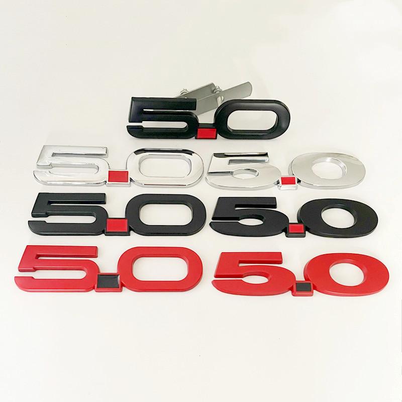 3D Metal 5.0 Logo Car Rear Trunk Body Decals Fender Emblem Badge Sticker For Mustang GT GT50 2021 2020 2019 2018