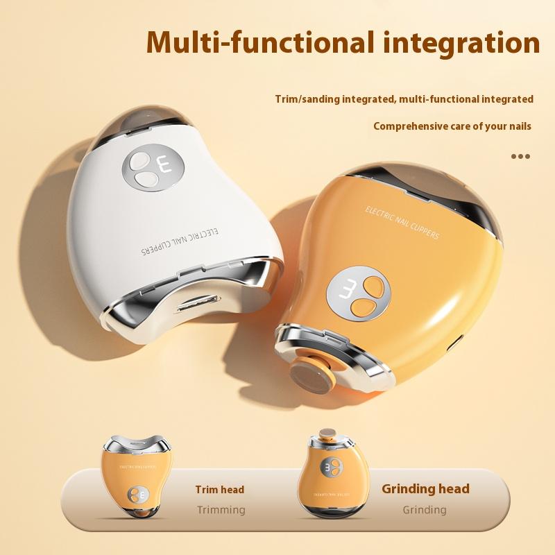 Electric Nail Polisher 3 Speed Adjustable Nail Clipper Digital Display Double Heads for Kids Adults Seniors Trimmer File