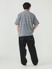 BEAMS TEE Loose Striped Gray Large 11041379639 S/S T-Shirt Men's