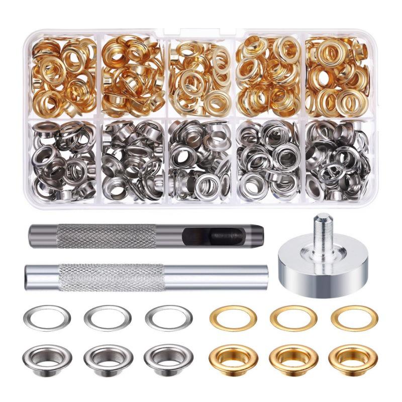 400-Piece 5mm Grommet Kit for Clothing, Shoes, Hats, Leather, Fabric, and Canvas Belts - For DIY Projects