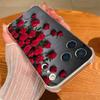 Scarlet Red Rose Flower Pattern Case For iPhone 17 Pro Max Coque iPhone 16 15 14 13 Pro Max 11 Shockproof Clear Soft Silicone Cover
