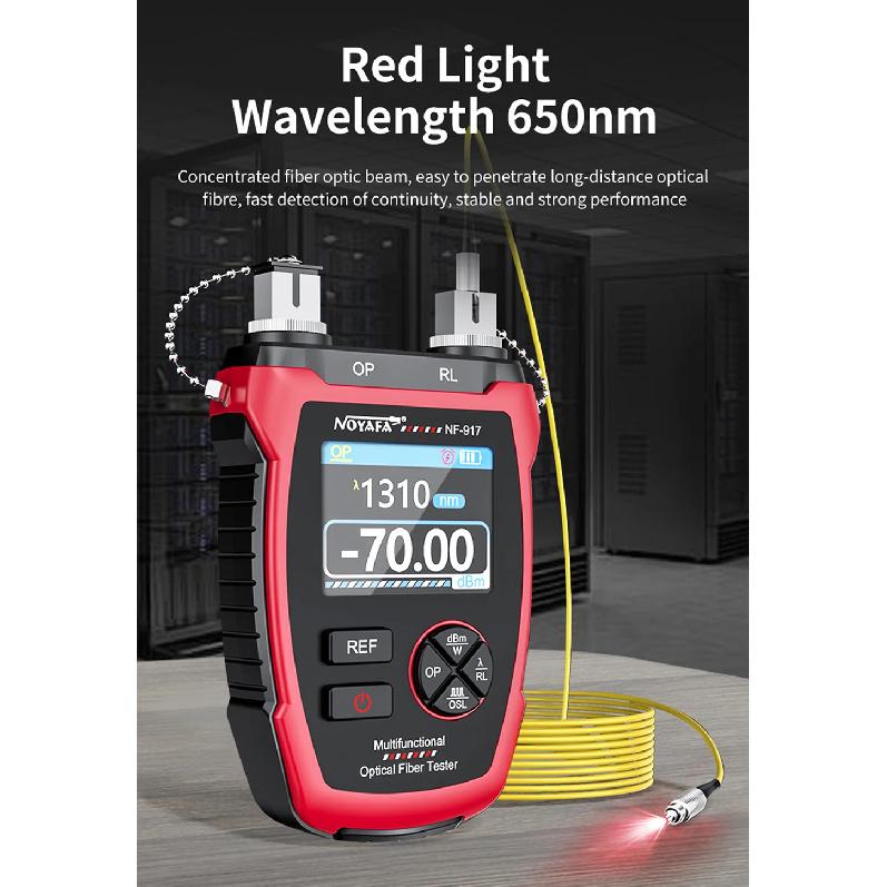 NOYAFA NF-917 Optical Power Meter REF Fiber Tester Visual Fault Locator FC SC Light Attenuation Measurement