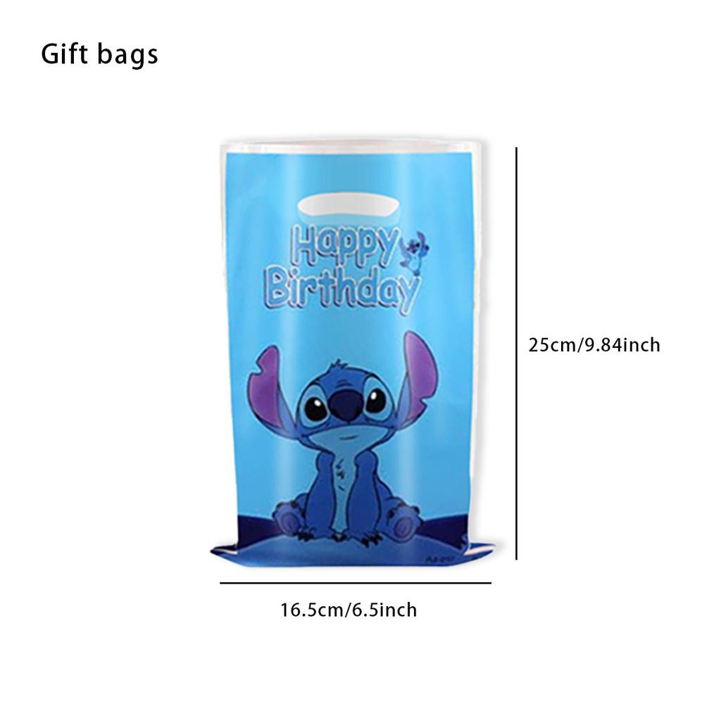 Kids Party Stitch Candy Bags With Plastic Material For Birthday Decor Gifts And