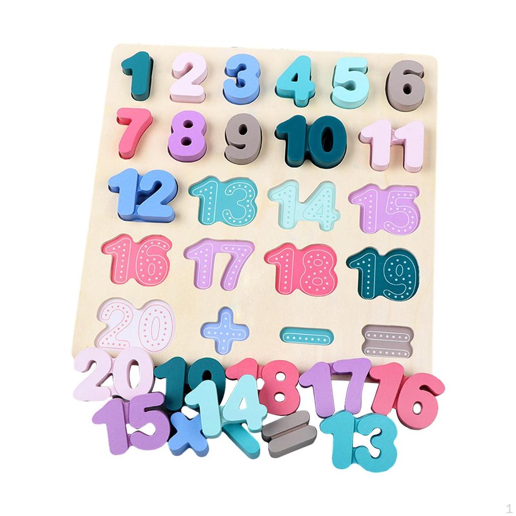 Montessori Blocks Puzzle Wooden Chunky Puzzles Board Preschool Learning for Girls and Boys