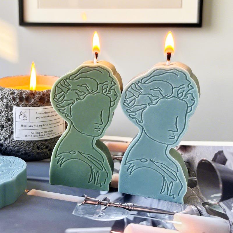 DIY Abstract Face Silicone Mold Handmade Aroma Candle Plaster Resin Ornament Female Face Molds Soap Candle Making Supplies