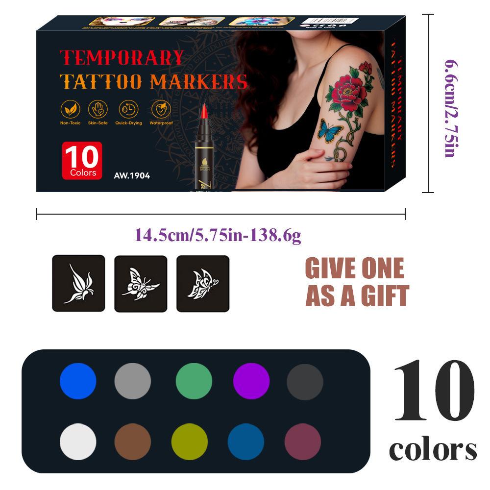 Soft Head Skin Marker Plastic Set Erasable Dual-Sided Writing Children Holiday Facial Body Painting Temporary Tattoo Pen