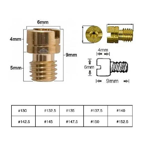 ZSDTRP 10pcs M5 Copper Motorcycle Carburetor Main Jet Kit for N102.221 Small Round Replacement Parts #80-153