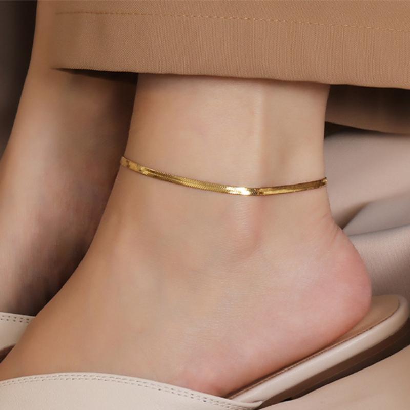 Snake Chain Anklet Bracelet for Women Men Girls Beach Stainless Steel Anklets Fashion Jewelry Gifts Not Allergic