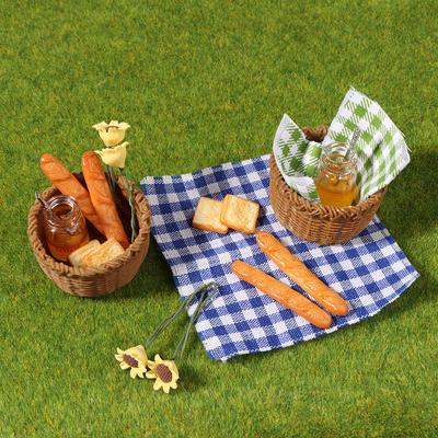 1Impostare1:12 Casa delle Bambole Miniatura Cesto di Pane al Miele Cesto da Picnic in Tessuto Modello Cucina Decorazione Giocattolo Accessori Casa delle Bambole
