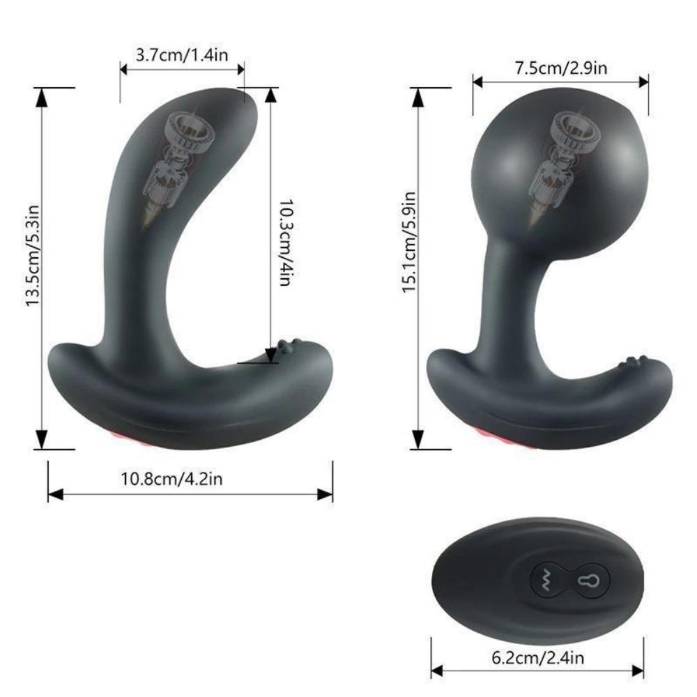 Drahtlose Fernbedienung Prostata Massage Vibrator Aufblasbarer Analplug Expansion Vibrations-Analsexspielzeug für Mann Frau