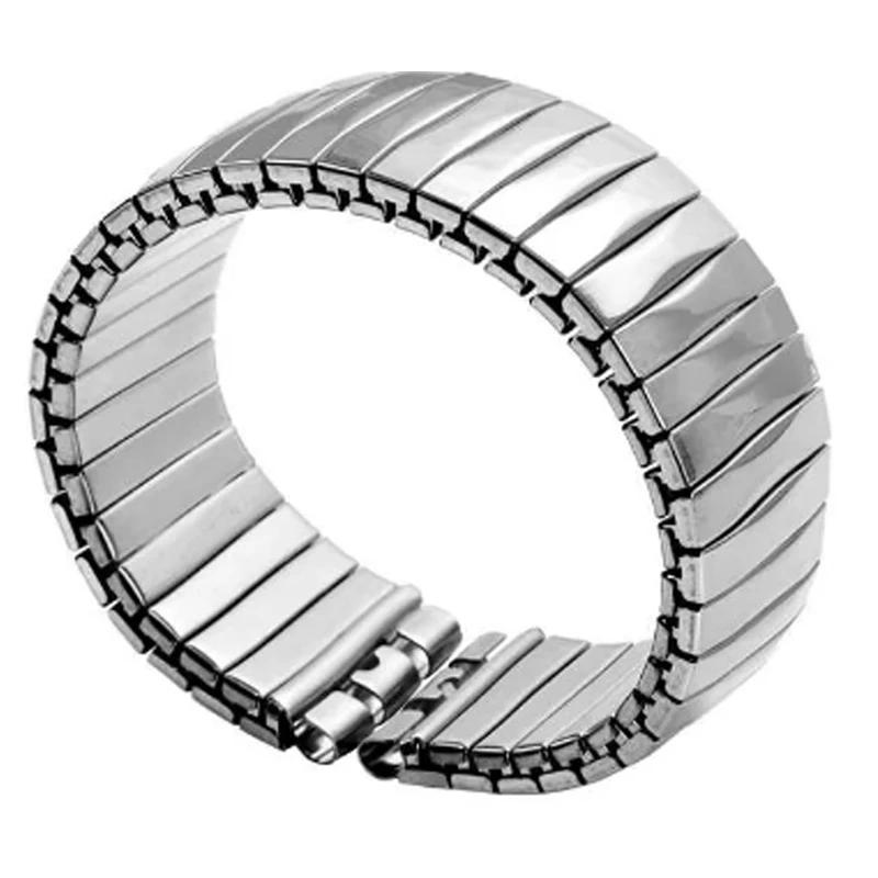 

Elastic Stainless Steel Watch Strap for Swatch Watches Men Women Polished Matte Silver Metal Wrist Straps Replacement Bracelet 17mm